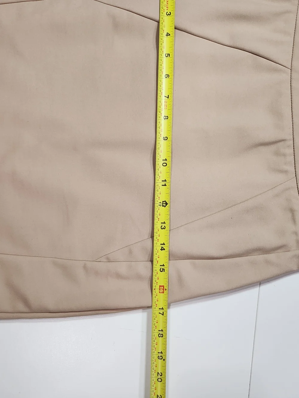 MNG Basics Beige High Waist Fitted Pencil Skirt Size 2